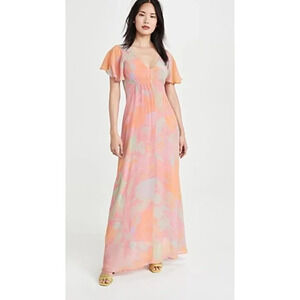 Veda Corazon Maxi in Palma Medium Womens Long Dress Gown Sherbert